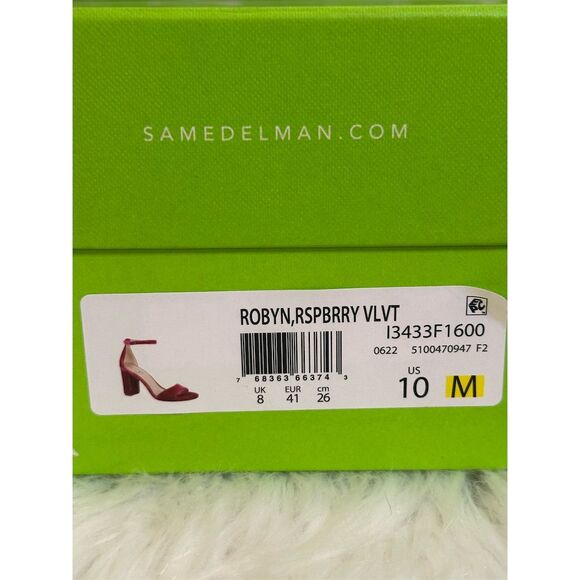 Sam Edelman Women's Velvet  Slingback Raspberry, Size 10 New in Box - Picture 14 of 17